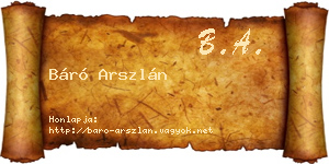Báró Arszlán névjegykártya